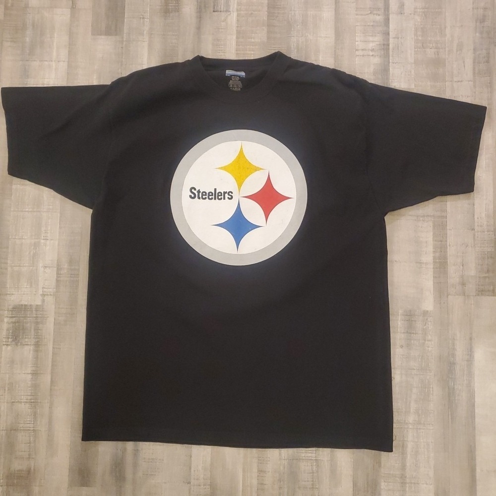 Pittsburgh Steelers Reebok men's xL black T-shirt TEE‎ NFL